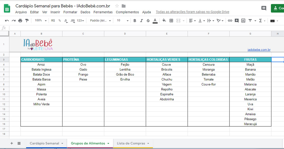 Menu semanal bebe 14 meses